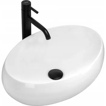 Umyvadlo Umyvadlo na desku oválné Bisaro Aurora 48,5 cm bílé