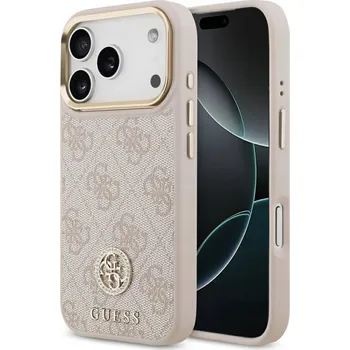 Pouzdro na mobilní telefon Guess - Hardcase 4G Strass Logo MagSafe (GUHMP17LP4GRMDEP) - iPhone 17 Pro - růžová