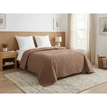 Přehoz na lůžko Přehoz na postel CALDERA, tmavě béžový Rozměr: 170 x 210 cm