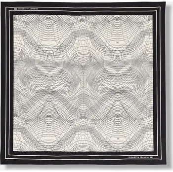 Šátek Elisabetta Franchi malý šátek ženský hedvábný FO17F62E2 černá 99X, vel. ONE SIZE