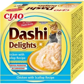 Churu Cat Dashi Delights Chicken with Scallop 6x70g KARTON