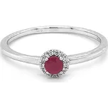 Rubínový prsten s diamanty z bílého zlata 2011403