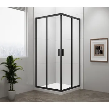 POLYSAN EASY BLACK čtvercová sprchová zástěna 800x800mm, čiré sklo (EL5215B)