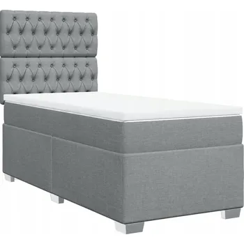 Postel Čalouněná jednolůžková postel VidaXL 100x200 cm, odstíny šedé