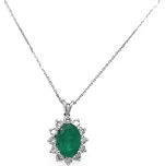 Zlatý Přívěsek se Smaragdem a Diamanty 2050195