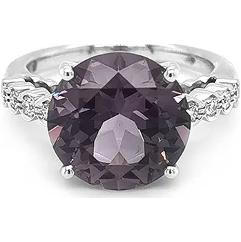 Prsten Zlatý Prsten s Fialovým Spinelem a Diamanty 2011342