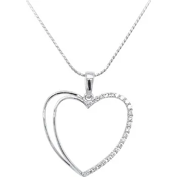 Přívěsek Přívěsek Srdce se Zirkony z Bílého Zlata 7151024