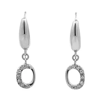 Náušnice Visací Náušnice se Zirkony z Bílého Zlata 7122390