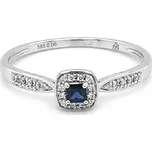 Zlatý prsten se safírem a diamanty 2011388