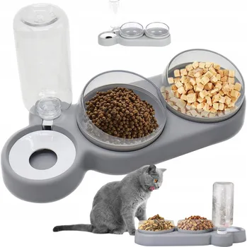 Miska pro psa AUTOMATICKÁ KRMÍCÍ STANICE 2 MISKY A NAPÁJEČKA PRO KOČKY A MALÉ PSY