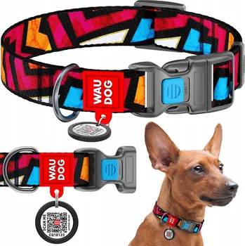 Obojek pro psa Nylonový obojek pro psa, vzor Graffiti, velikost XL, 37-58 cm, 25 mm