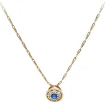 Zlatý Náhrdelník s Modrým Kamenem 7040244