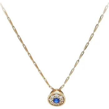 Náhrdelník Zlatý Náhrdelník s Modrým Kamenem 7040244