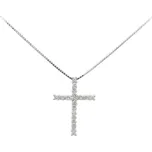 Zlatý Přívěsek Kříž s Diamanty 2050009