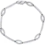 Dámský Náramek se Zirkony z Bílého Zlata 7010145