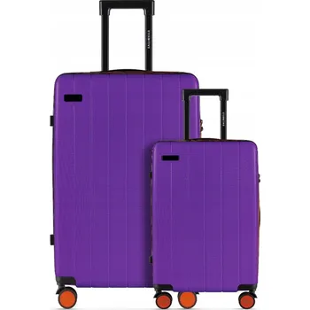 Sada Kufříků - Malý a Velký, Kolečka 360°, Zámek TSA, ABS, Fialová