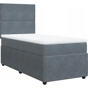 Postel Čalouněná jednolůžková postel VidaXL 90x200 cm, odstíny šedé