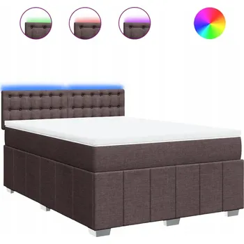 Postel Čalouněná dvoulůžková postel VidaXL 140x200 cm, odstíny hnědé