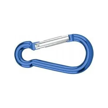 Hliníková karabina 6 x 60mm, modrá / balení 1 ks