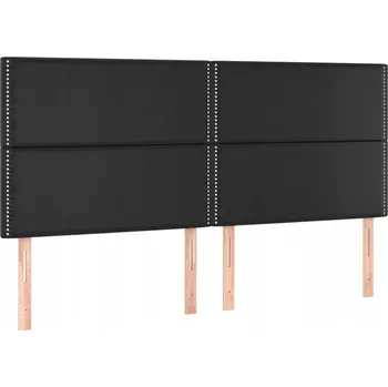 Opěrky hlavy do postele, 4 ks, černá, 90x5x78/88 cm, umělá kůže