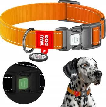 Obojek pro psa Materiálový obojek pro psa s odrazkou Waudog, velikost S