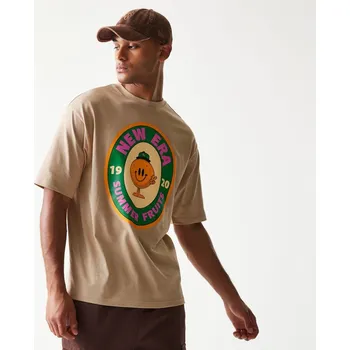 Triko New Era - Fruit Graphic Oversized Tee - Camel velikost XL
