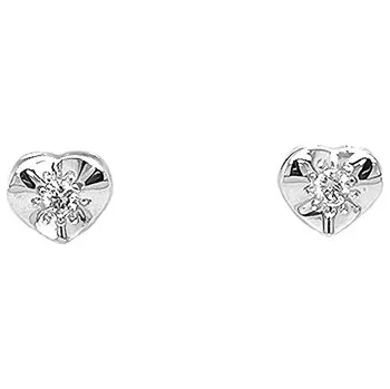 Náušnice Zlaté Náušnice ve Tvaru Srdce s Diamanty 2020247