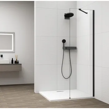 POLYSAN ESCA BLACK MATT jednodílná sprchová zástěna k instalaci ke stěně, sklo čiré, 500 mm (ES1050-02)