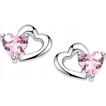 Náušnice Stříbrné Náušnice Dvojité srdce Stříbro 950