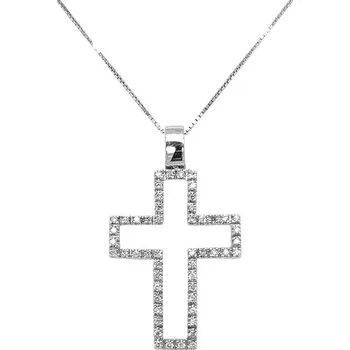 Přívěsek Zlatý Přívěsek Kříž s Diamanty 2050341