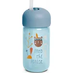 SUAVINEX LAHEV NA PITÍ NETEKOUCÍ SE SLÁMKOU FOREST 340ml MODRÁ