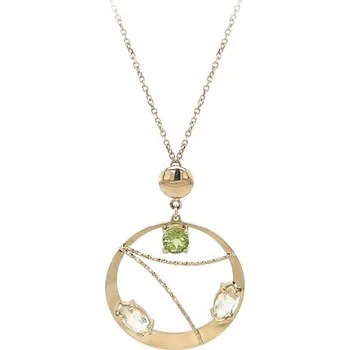 Náhrdelník Zlatý Náhrdelník s Barevnými Kameny 7040288