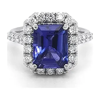 Prsten Zlatý Prsten s Tanzanitem a Diamanty 2011713