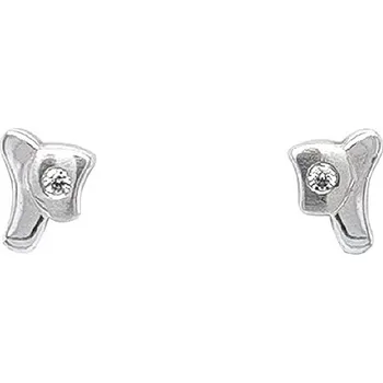 Náušnice Peckové Náušnice se Zirkony z Bílého Zlata 7120232