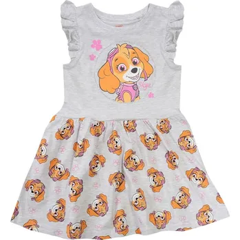 Dívčí šaty Tlapková patrola Letní ŠATY BAVLNA bez rukávů šedé 122 D081S