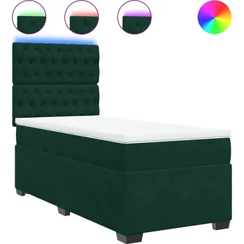Postel Čalouněná jednolůžková postel VidaXL 90x190 cm, odstíny zelené