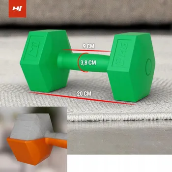 Sada kompozitních šestihranných činek 2x2kg pro fitness trénink