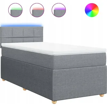 Postel Čalouněná jednolůžková postel VidaXL 80x200 cm, odstíny šedé