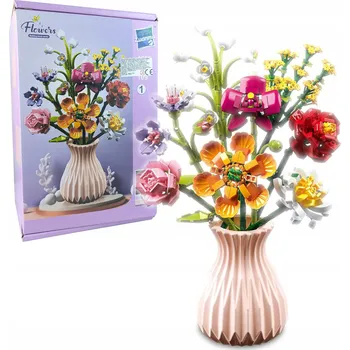 ostatní stavebnice STAVEBNICE KVĚTINY KYTICE KREATIVNÍ SADA VÁZA KVĚTINY 756 dílů