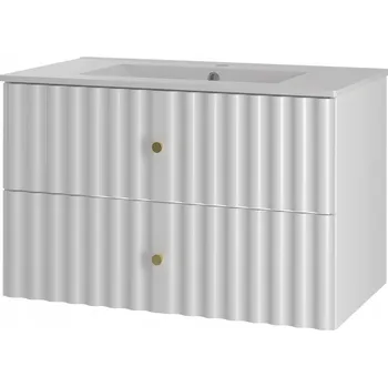 Koupelnový nábytek AQUA-01 - Skříňka s umyvadlem 2Z 80cm Bílá Matná Sada-3