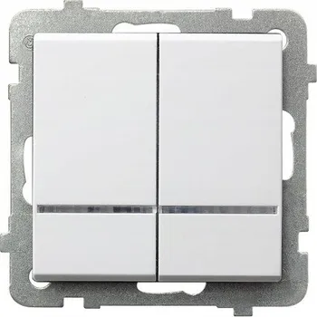 vypínač Dvojitý svíčkový vypínač s podsvícením Bílý mat Ospel Sonata