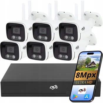 IP kamera SADA WIFI 6 BEZDRÁTOVÝCH KAMER 4K 8Mpx DVS BÍLÁ KAMERA TYPU TUBA PRO MONITORING