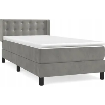 Postel Čalouněná jednolůžková postel VidaXL 90x190 cm, odstíny šedé