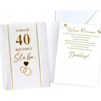 Přání k 40. výročí svatby. Kukartka