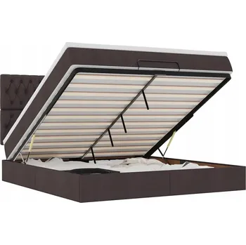 Postel VidaXL Rám postele otoman s matrací, hnědý, 160 x 200 cm, látka