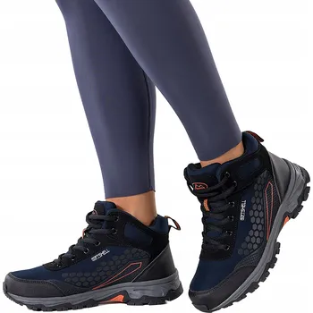 Pracovní obuv TREKOVÉ BOTY Tmavě Modré Dámské Šněrovací Oranžové Doplňky vel. 39