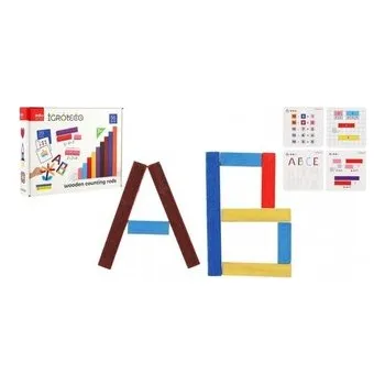 Stavebnice Geomag Dřevěné počítání stavebnice dřevo 56ks v krabici 23x17x4cm