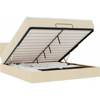 Postel VidaXL Rám postele Otomana s matrací, krémová barva, 160 x 200 cm, látka