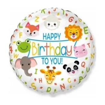 Balónek Fóliový balónek Flexmetal 401609 Všechno nejlepší k narozeninám Zvířátka