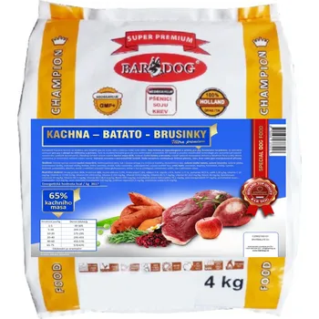 Krmivo pro psa Bardog Kachna Batato Brusinky 4kg náhradní obal
